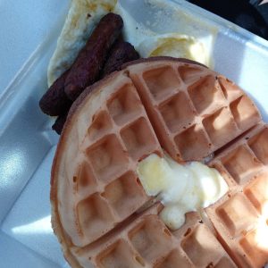 Belgian Waffle & Eggs