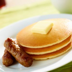 2 Pancakes & Eggs (With 2 Bacon or 2 Sausage)